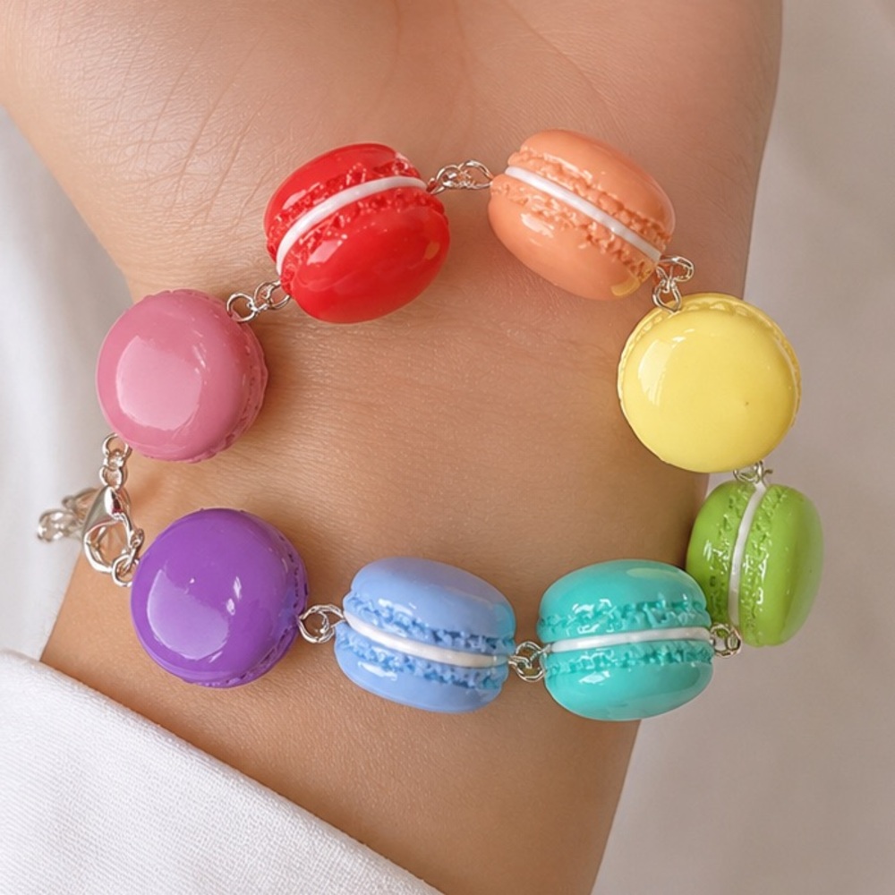 NWT Macaron Charm Bracelet - Handmade - Rainbow